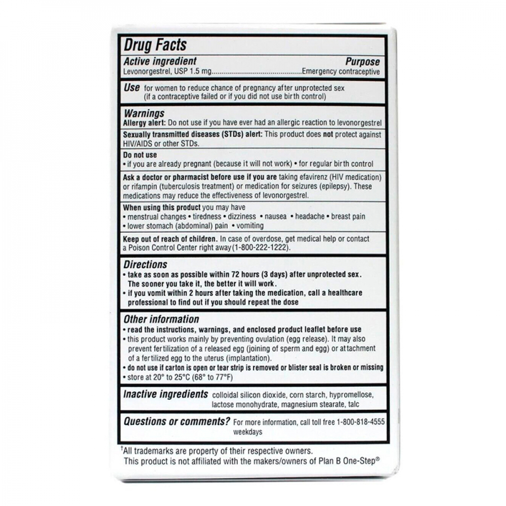 Levonorgestrel 1.5 mg Rugby (1 tableta) - Miniatura 2