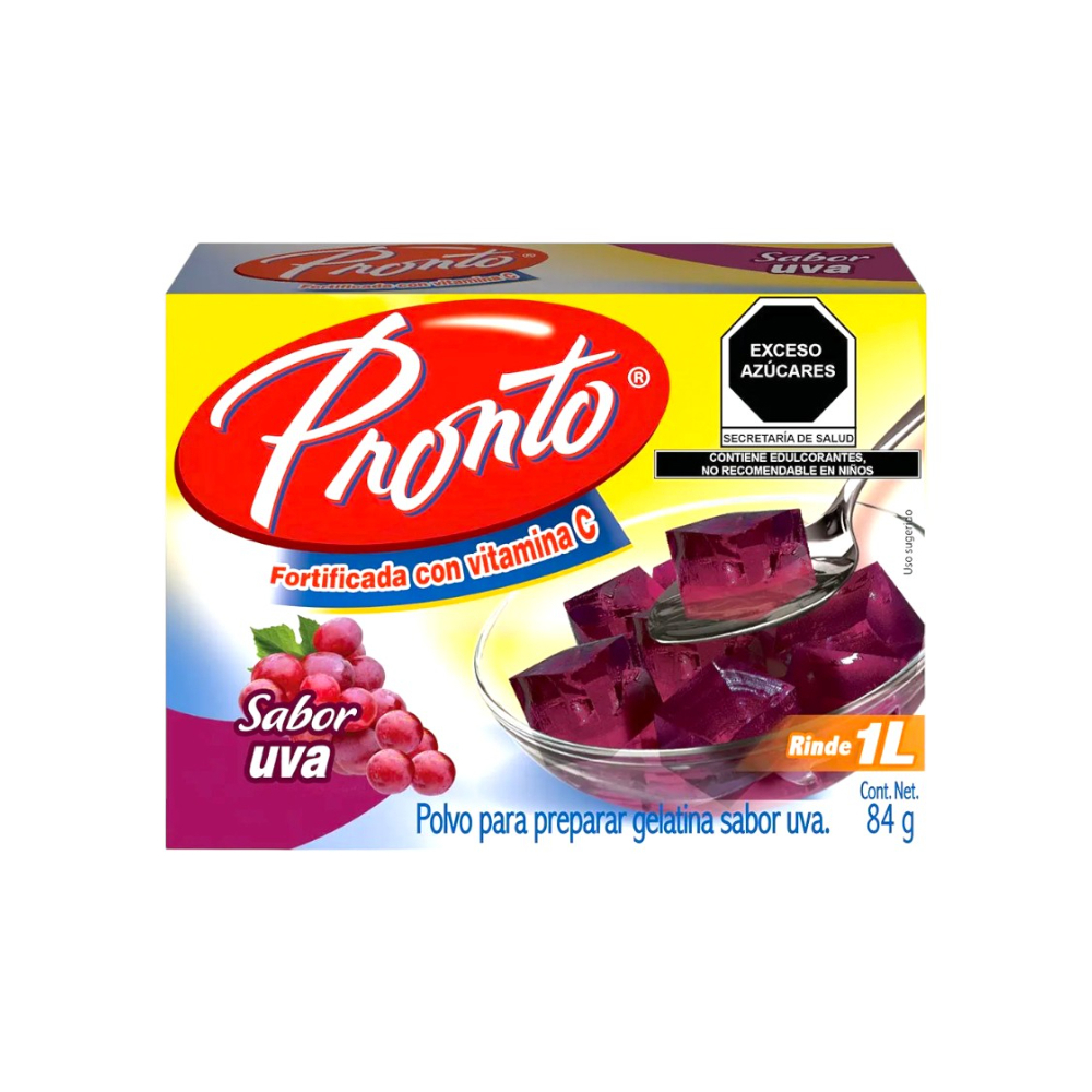 Polvo para preparar gelatina sabor uva Pronto (84 g / 2.96 oz) - Miniatura 2