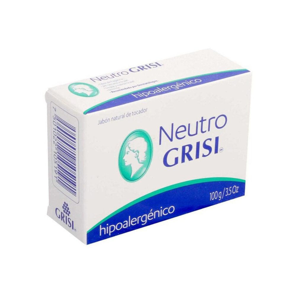 Jabón natural de tocador hipoalergénico Neutro Grisi (100 g / 3.5 oz) - Miniatura 2