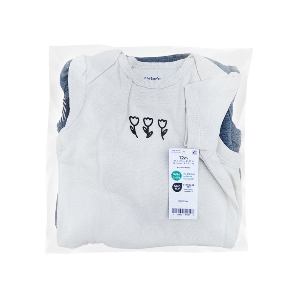 Conjunto de 5 bodys florales de manga corta para bebé Carter's (Talla-12 meses) - Miniatura 2