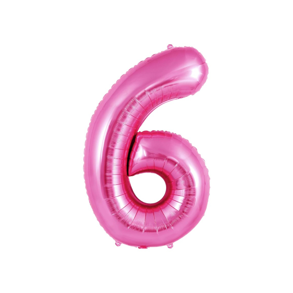 Globo rosado Número 6 Balloon (32 pulgadas) - Miniatura 3