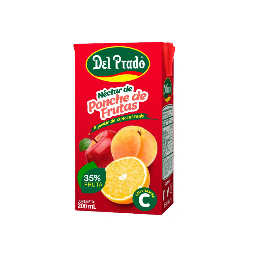 Néctar de ponche de frutas Del Prado (3 x 200 ml) - Miniatura 2