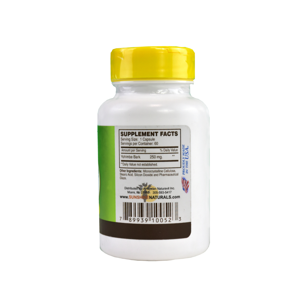 Yohimbe 250 mg Sunshine Naturals (60 cápsulas) - Miniatura 2