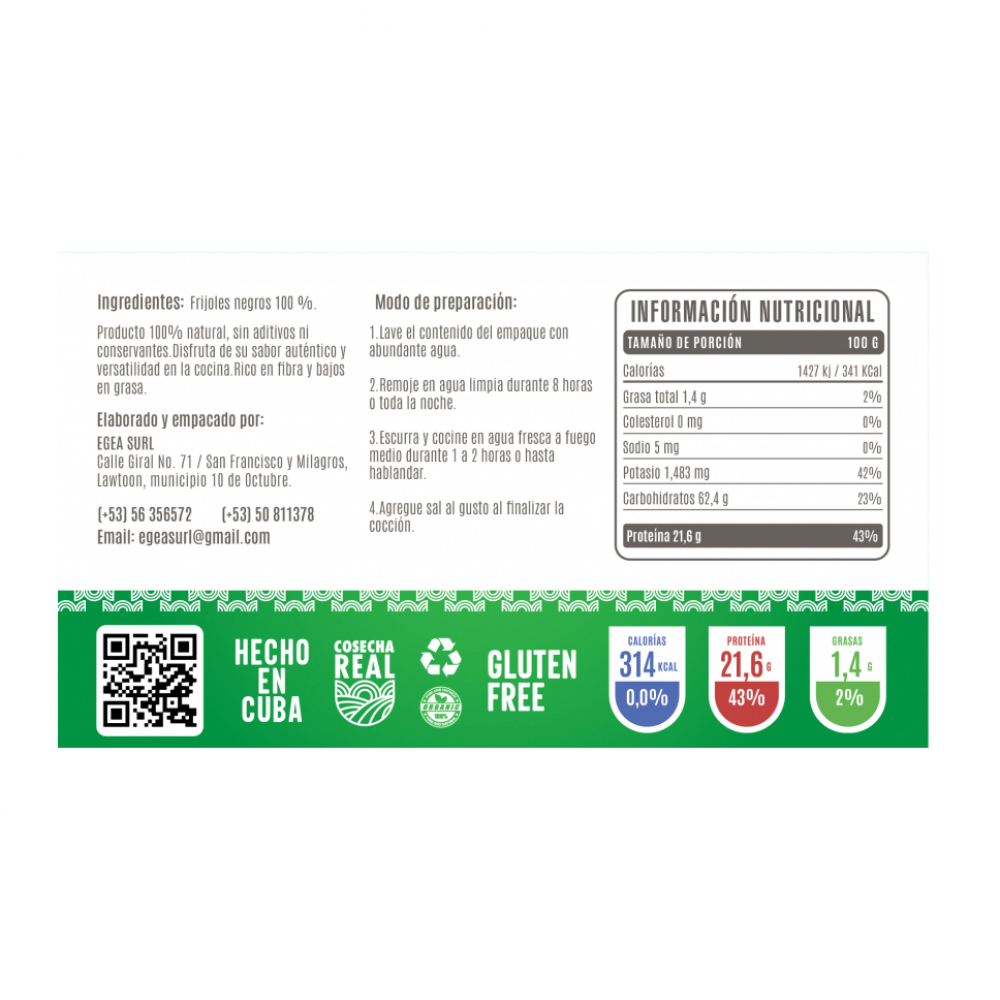 Frijoles negros Cosecha Real (6 x 1 kg / 2.2 lb) - Miniatura 3