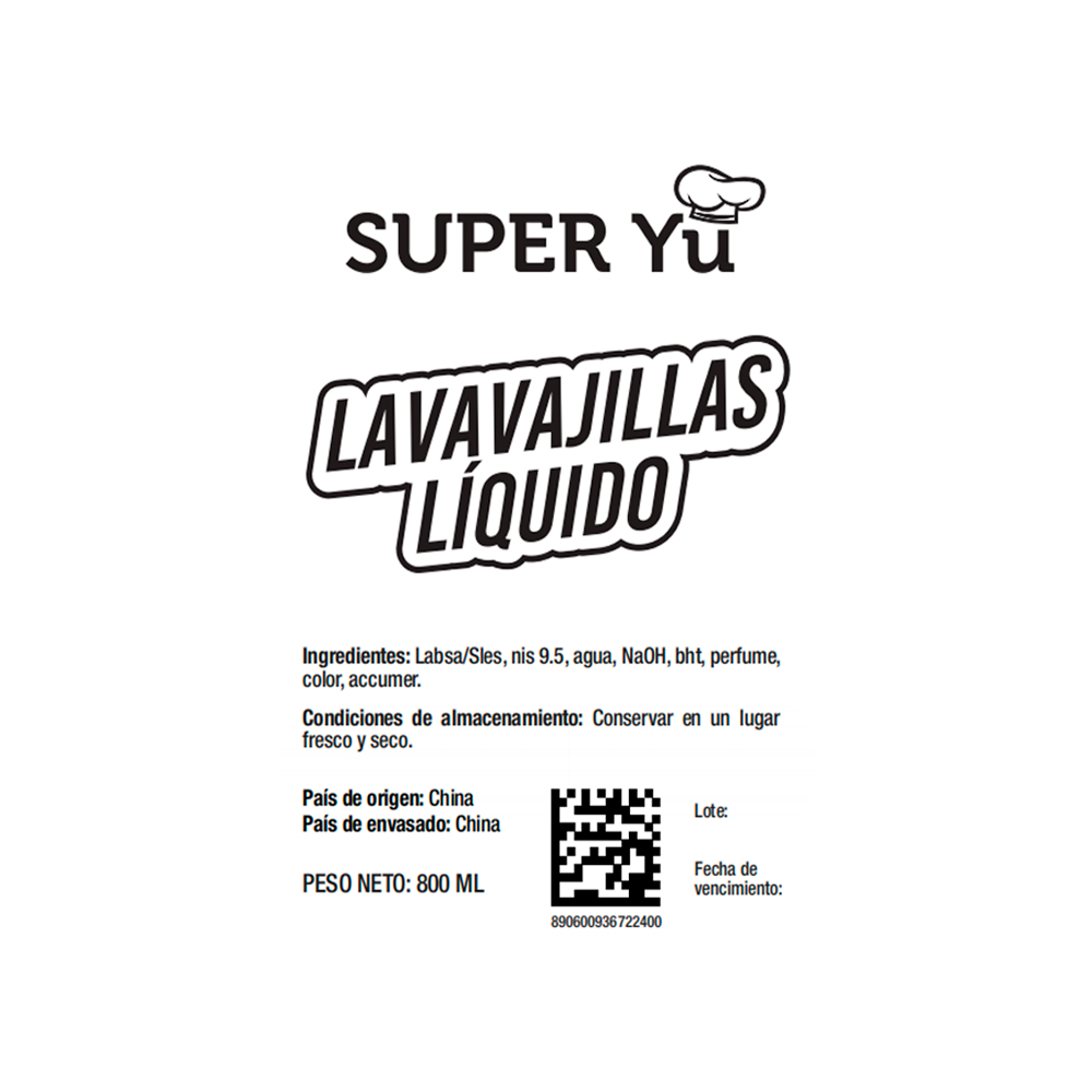 Lavavajillas líquido Super Yu (800 ml) - Miniatura 2