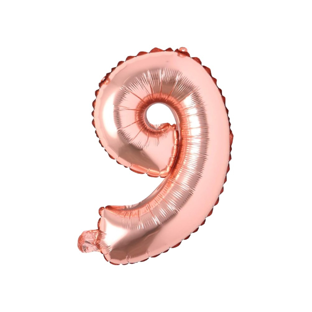 Globo rosa oro 16" número 9 Balloon - Miniatura 2