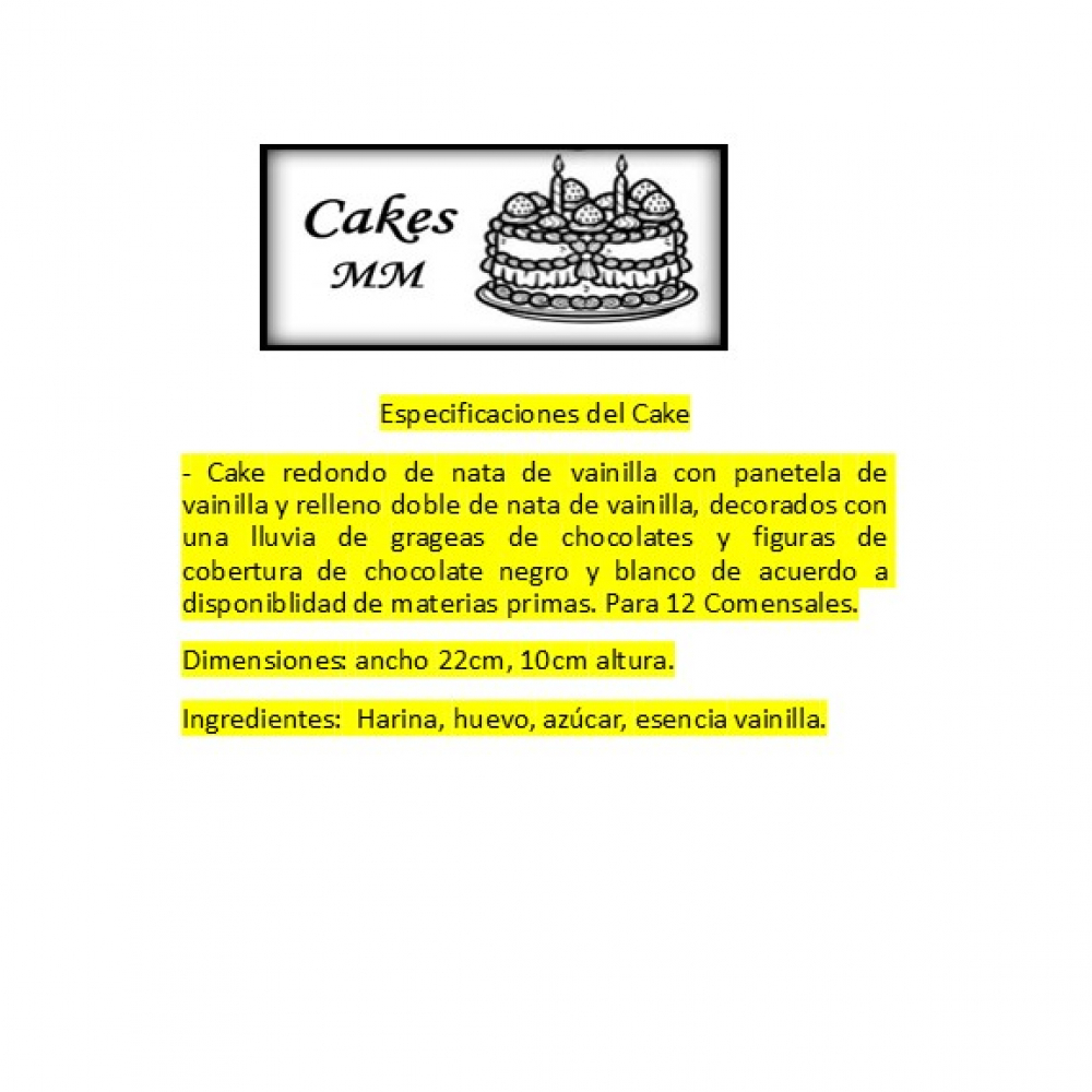 Cake vainilla bombonero de nata (12 comensales) - Miniatura 4