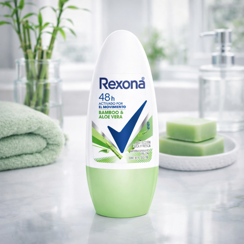 Desodorante roll-on antitranspirante Bamboo & Aloe Vera Rexona (50 ml) - Miniatura 3