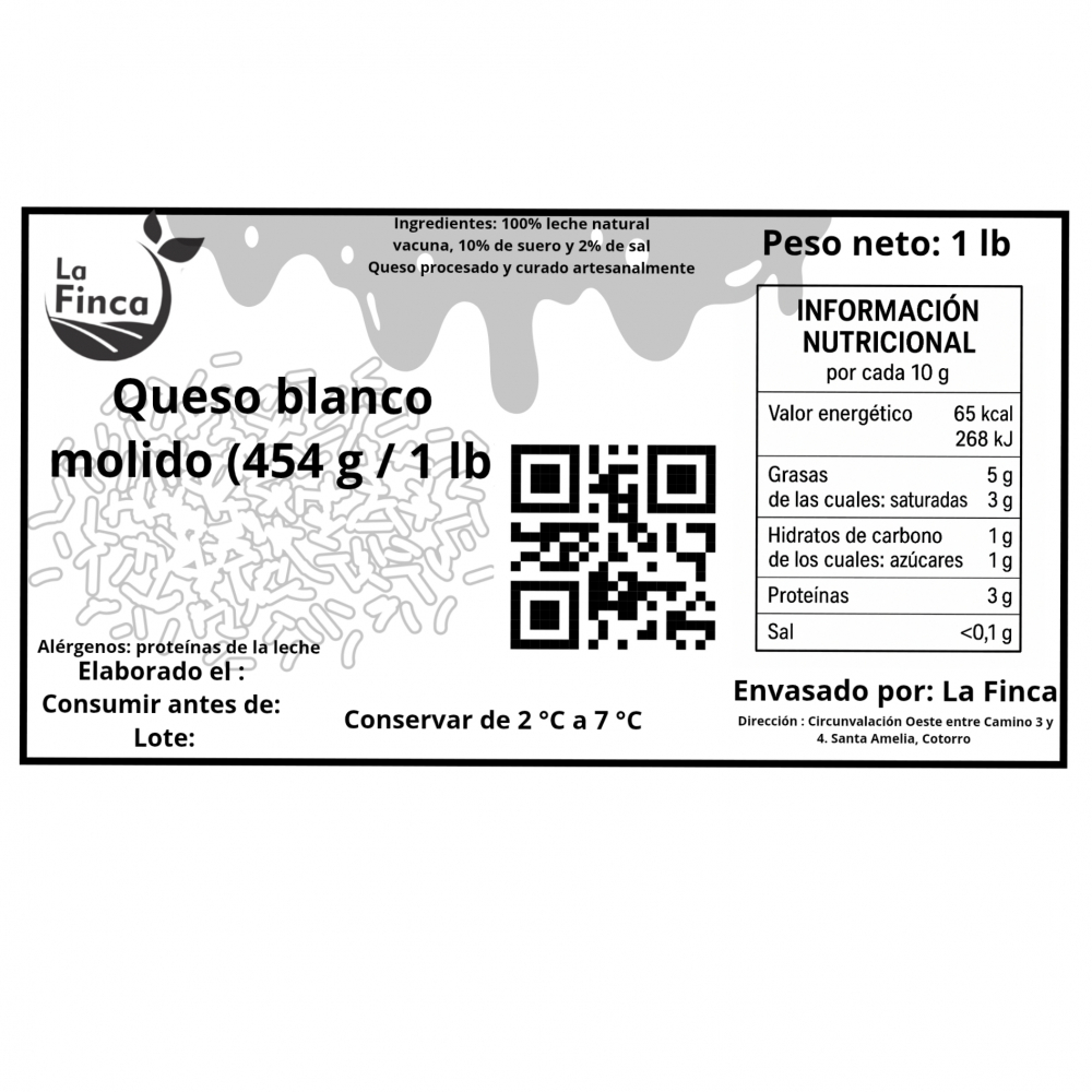 Queso blanco molido La Finca (454 g / 1 lb) - Miniatura 2