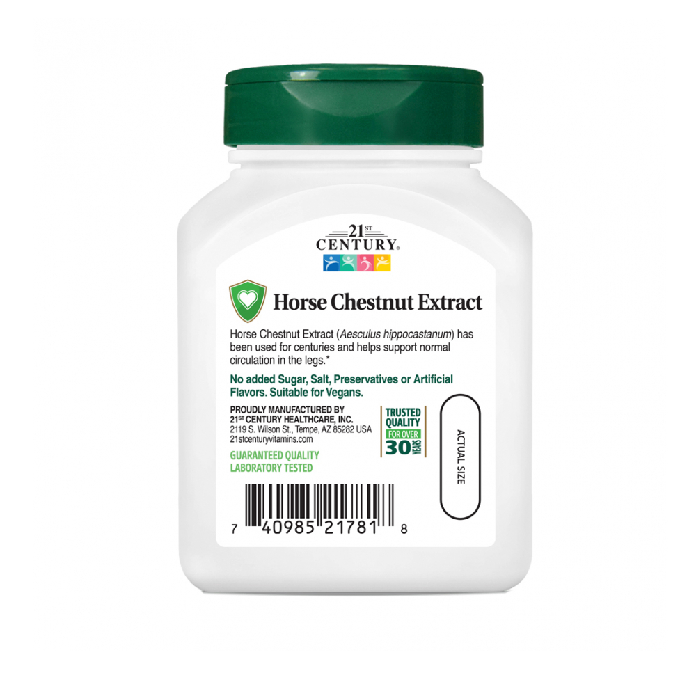 Extracto de castaño de indias estandarizado 21st Century (60 cápsulas) - Miniatura 2