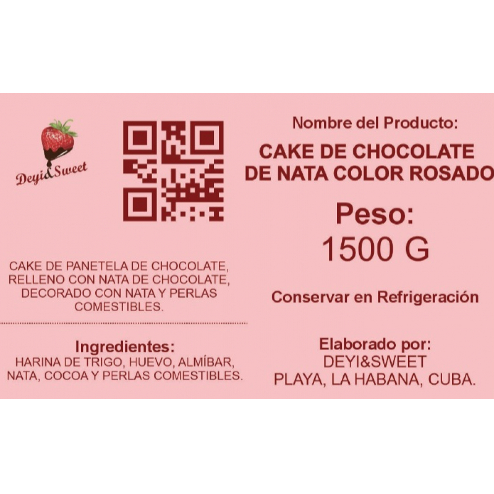 Cake de chocolate con nata rosada Deyi&Sweet (10 personas) - Miniatura 4