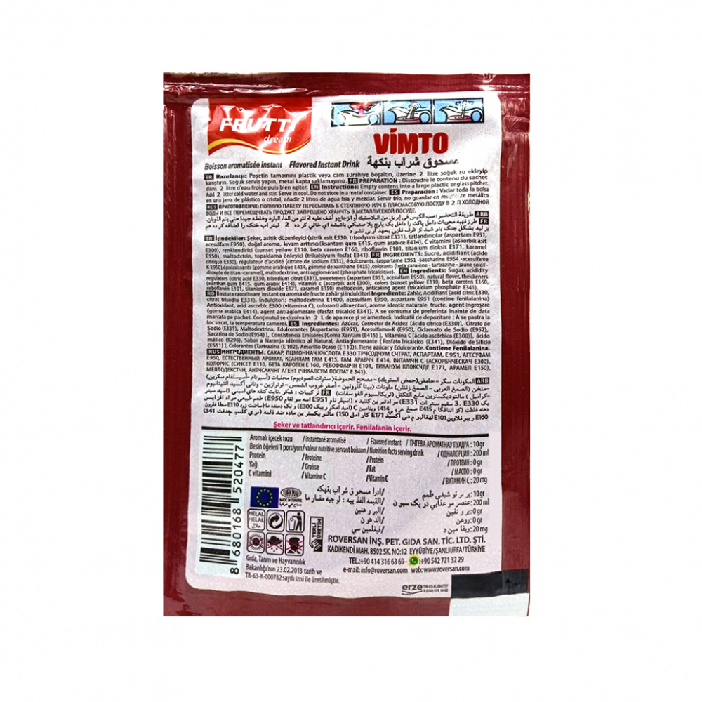 Refresco instantáneo sabor vimto Frutti Dream (10 g) - Miniatura 2