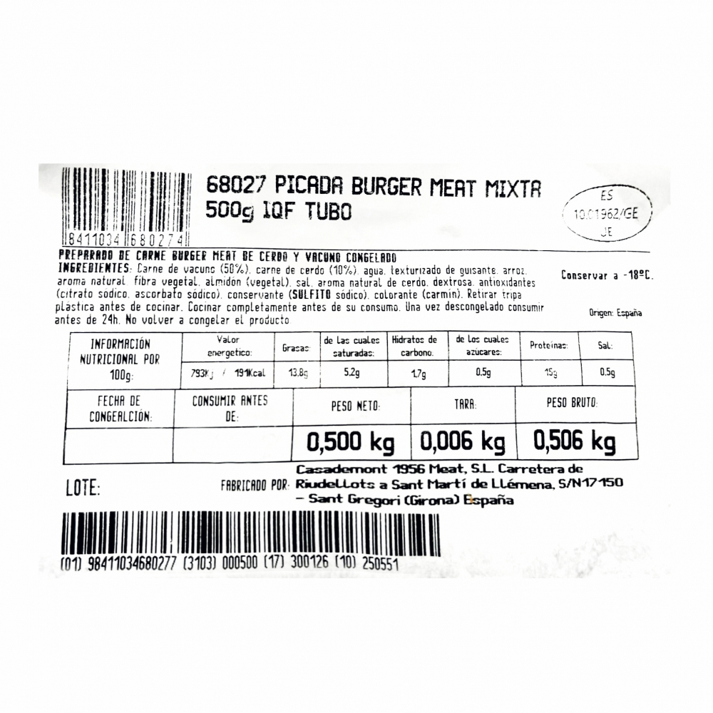 Picada mixta - picadillo de res y cerdo ( 500 g / 1.10 lb) - Miniatura 4