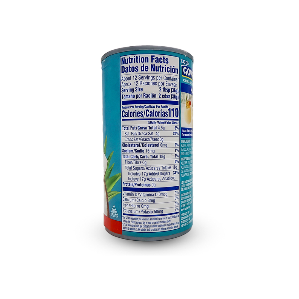Crema de coco Goya (425 g / 15 oz) - Miniatura 3