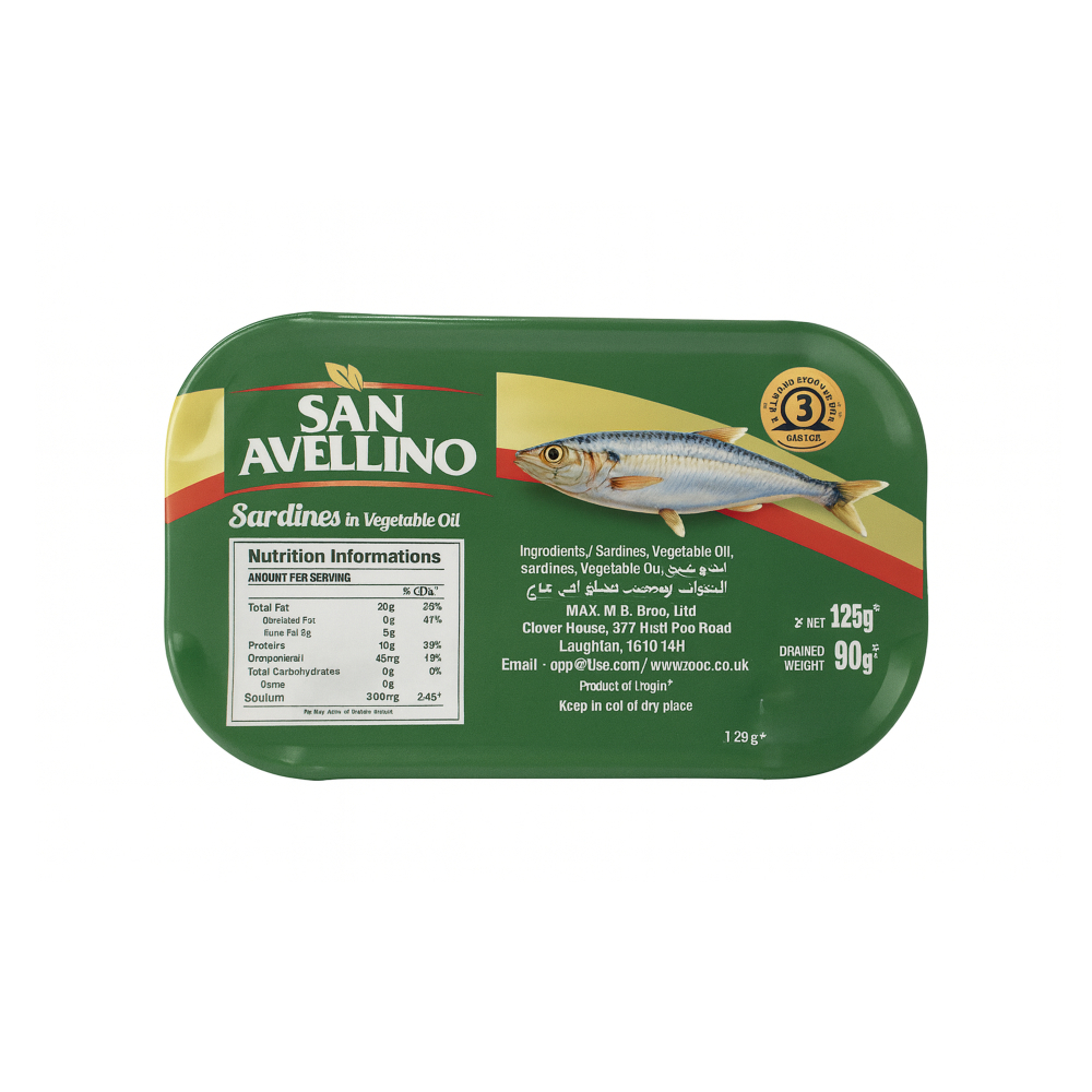 Sardinas en aceite vegetal San Avellino (125 g / 4.40 oz) - Miniatura 3