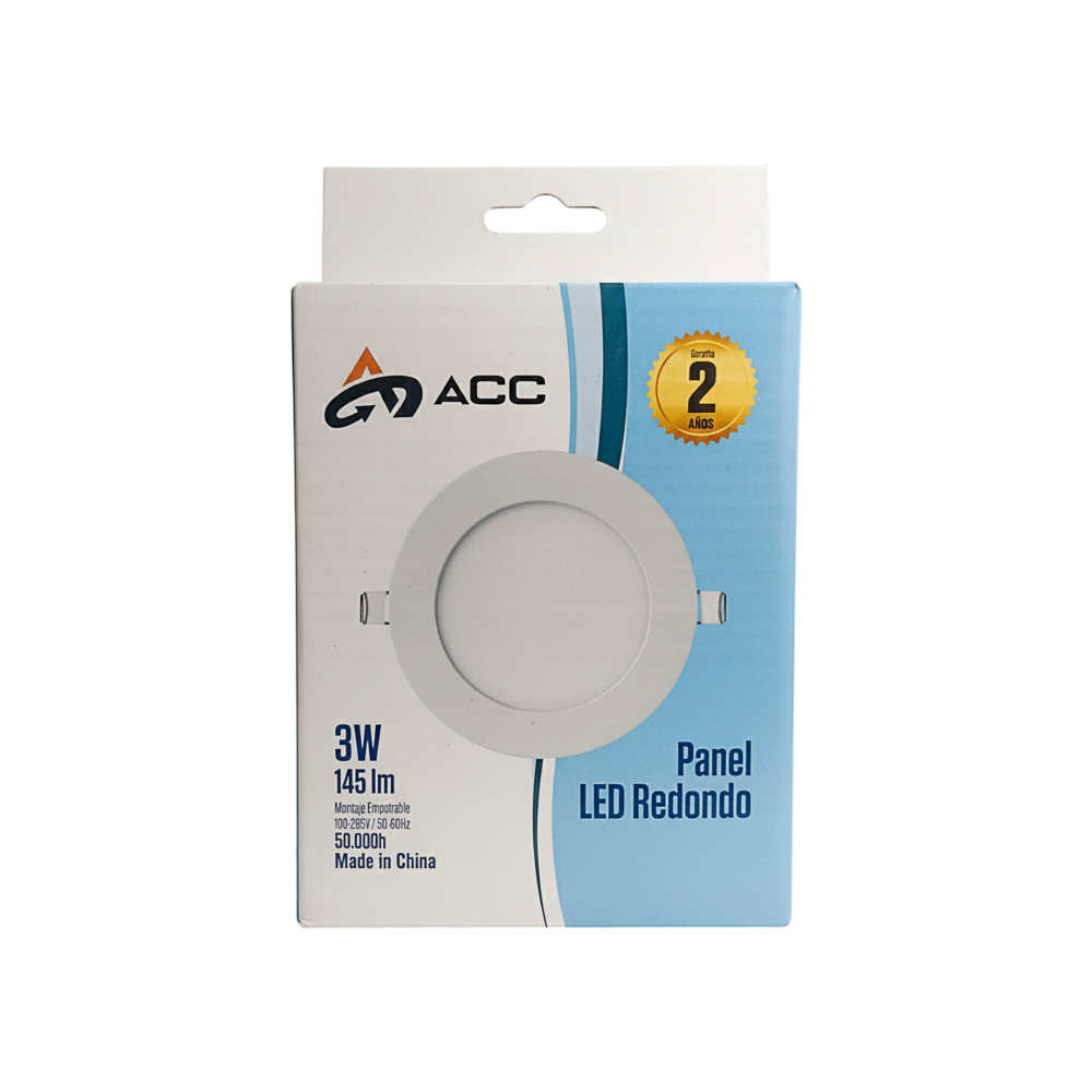Panel LED redondo empotrable de 3W ACC - Miniatura 2