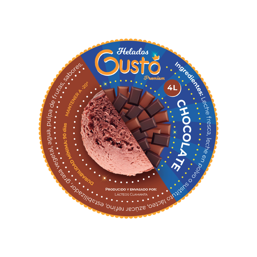 Helado Premium de chocolate Gustó (4 L) - Miniatura 3