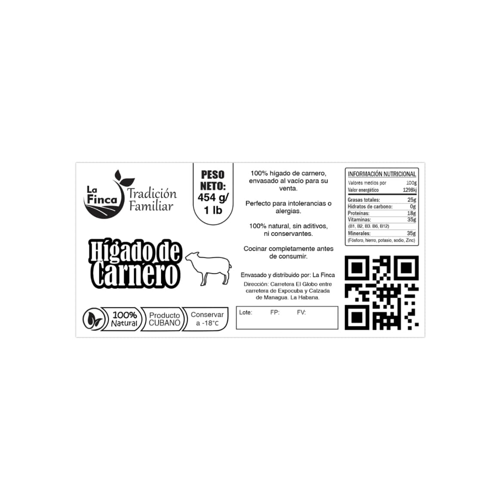 Hígado de carnero La Finca (454 g / 1 lb) - Miniatura 3