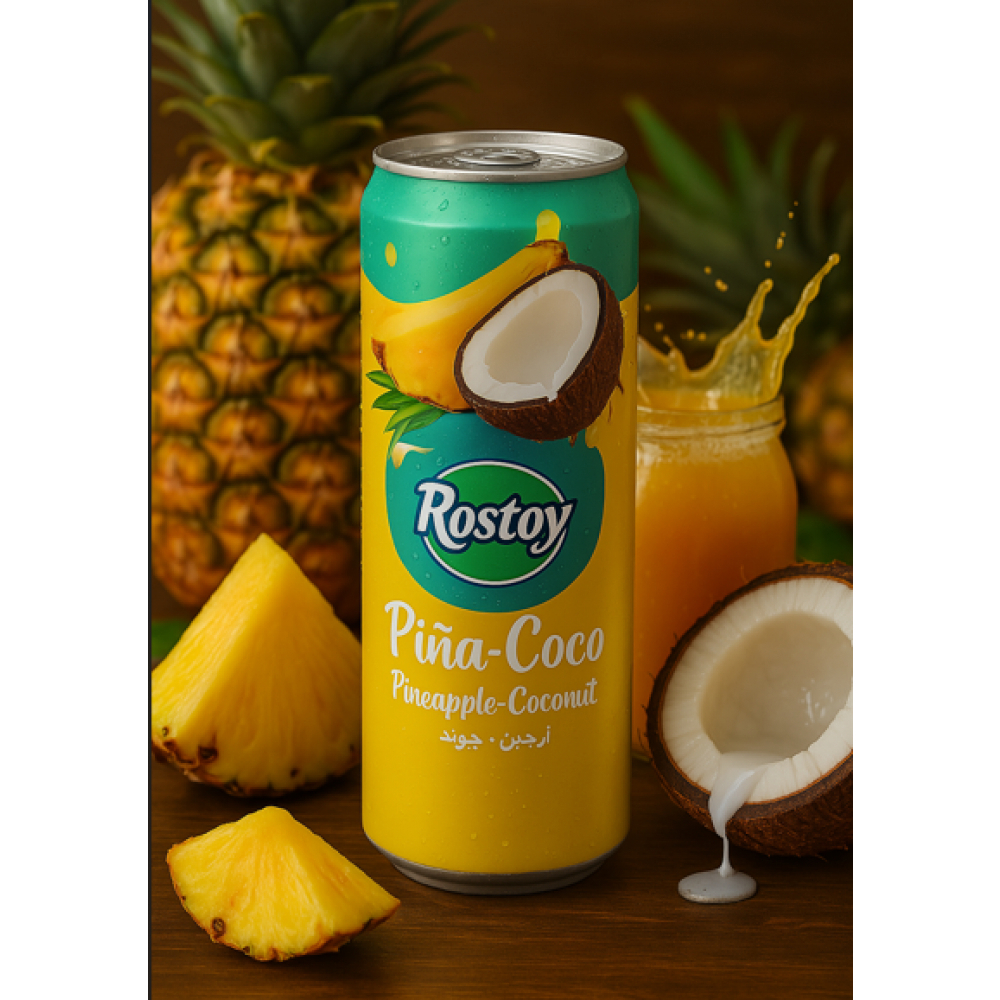 Bebida de zumo de frutas piña y coco con edulcorante Rostoy (330 ml) - Miniatura 4