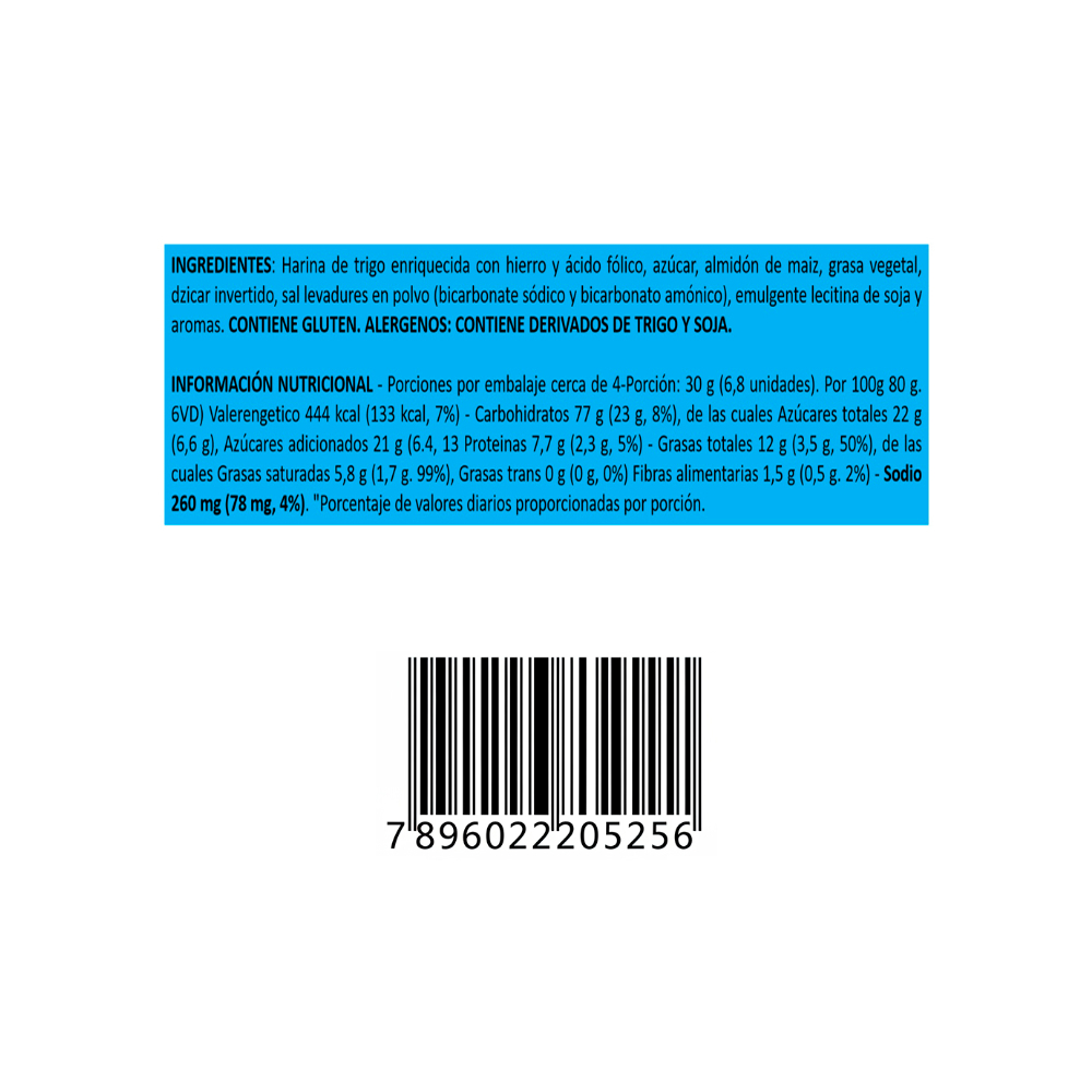 Galletas con mantequilla sabor chocolate Renata (133 g / 4.70 oz) - Miniatura 3