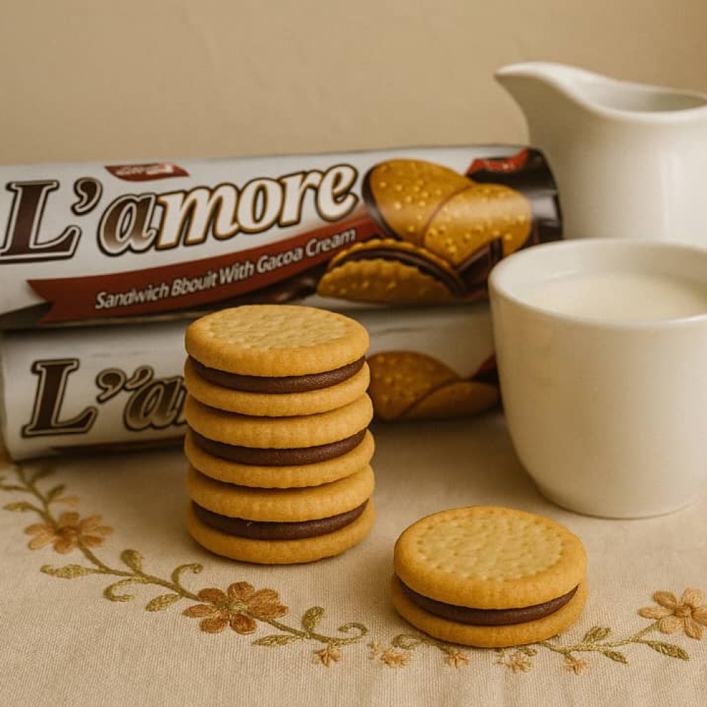 Galletas sándwich con crema sabor chocolate L'amore Simsek (150 g / 5.29 oz) - Miniatura 2
