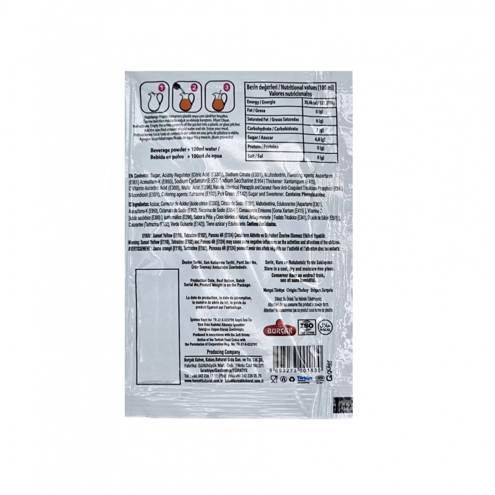 Refresco instantáneo sabor coco - piña Fruit Dance (10 g) - Miniatura 2