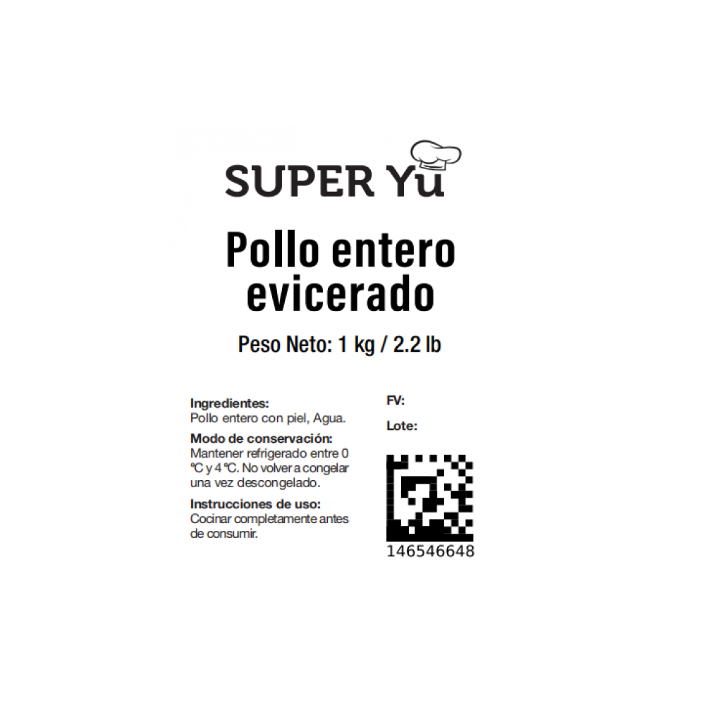 Pollo entero eviscerado Super Yu (1 kg / 2.2 lb) - Miniatura 3