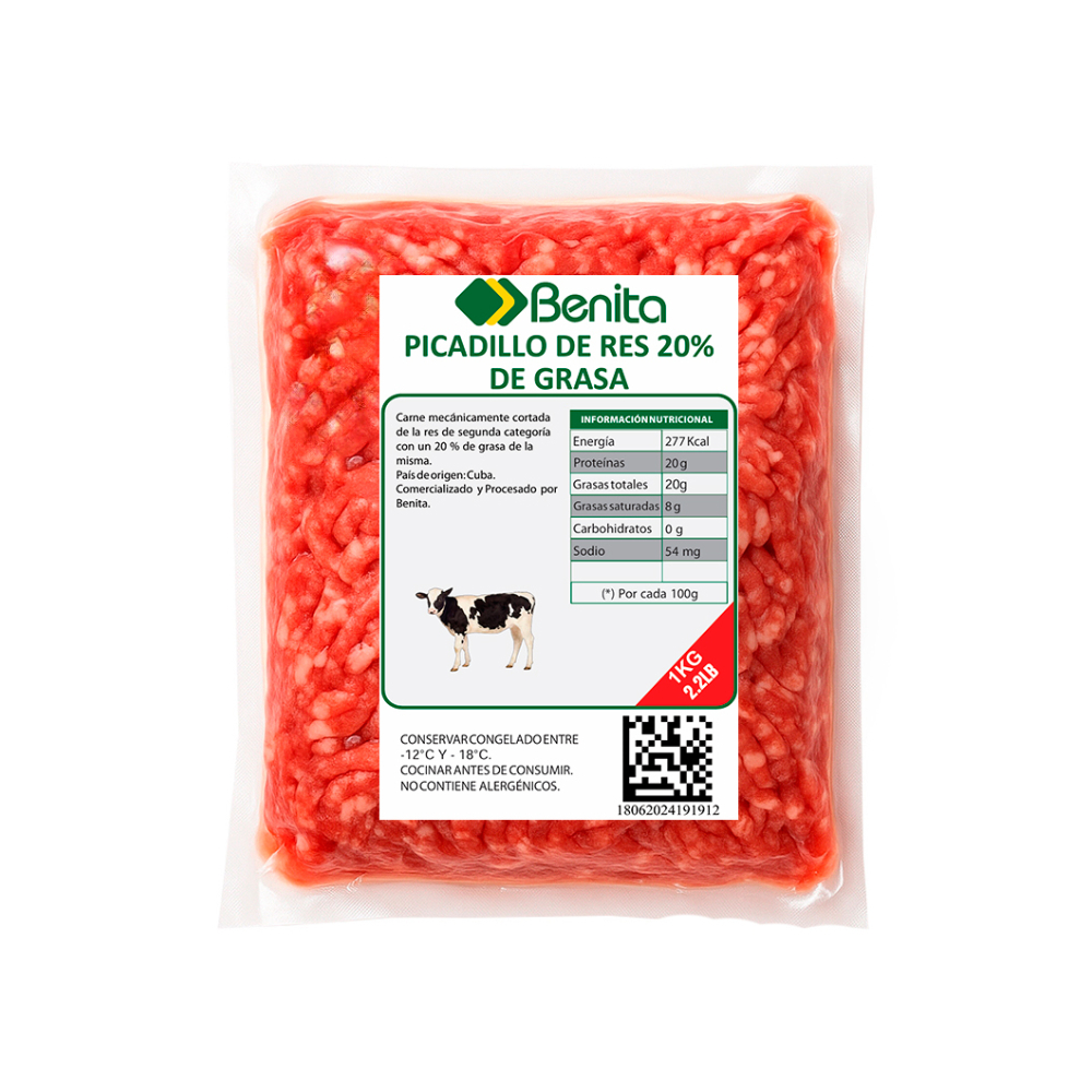 Picadillo de res con 20 % de grasa Benita (1 kg / 2.2 lb) - Miniatura 2