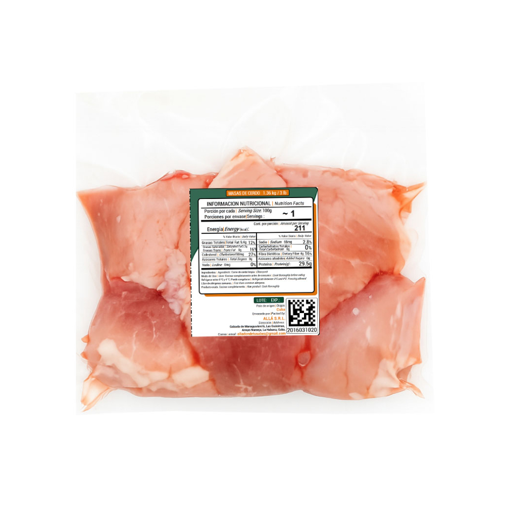Masa de cerdo ALLÁ (1.36 kg / 3 lb) - Miniatura 2