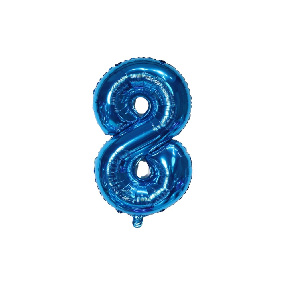 Globo azul número 8 Balloon (16 pulgadas) - Miniatura 2