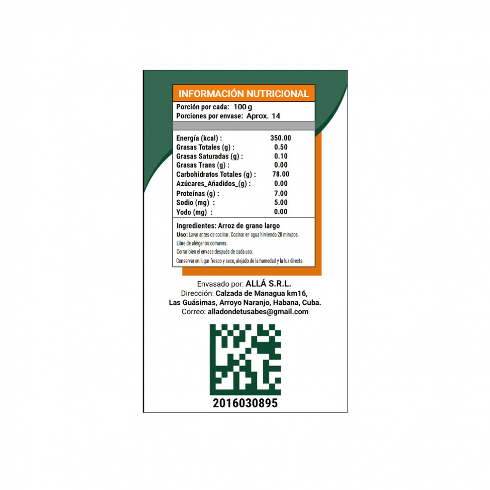Arroz de grano largo ALLÁ (1.36 kg / 3 lb) - Miniatura 2