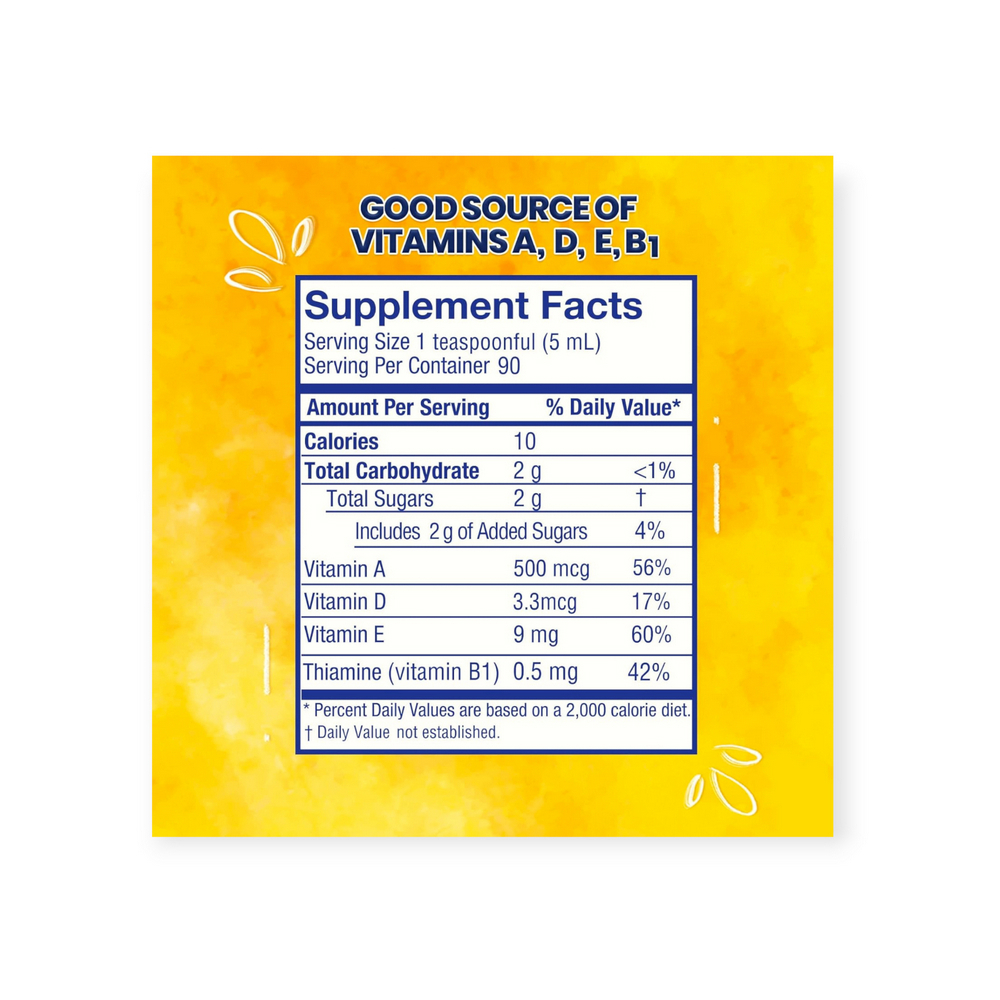 Aceite de Hígado de Bacalao para Adultos y Niños, sabor a naranja Ballena Azul (192 ml / 6.5 fl.oz) - Miniatura 2