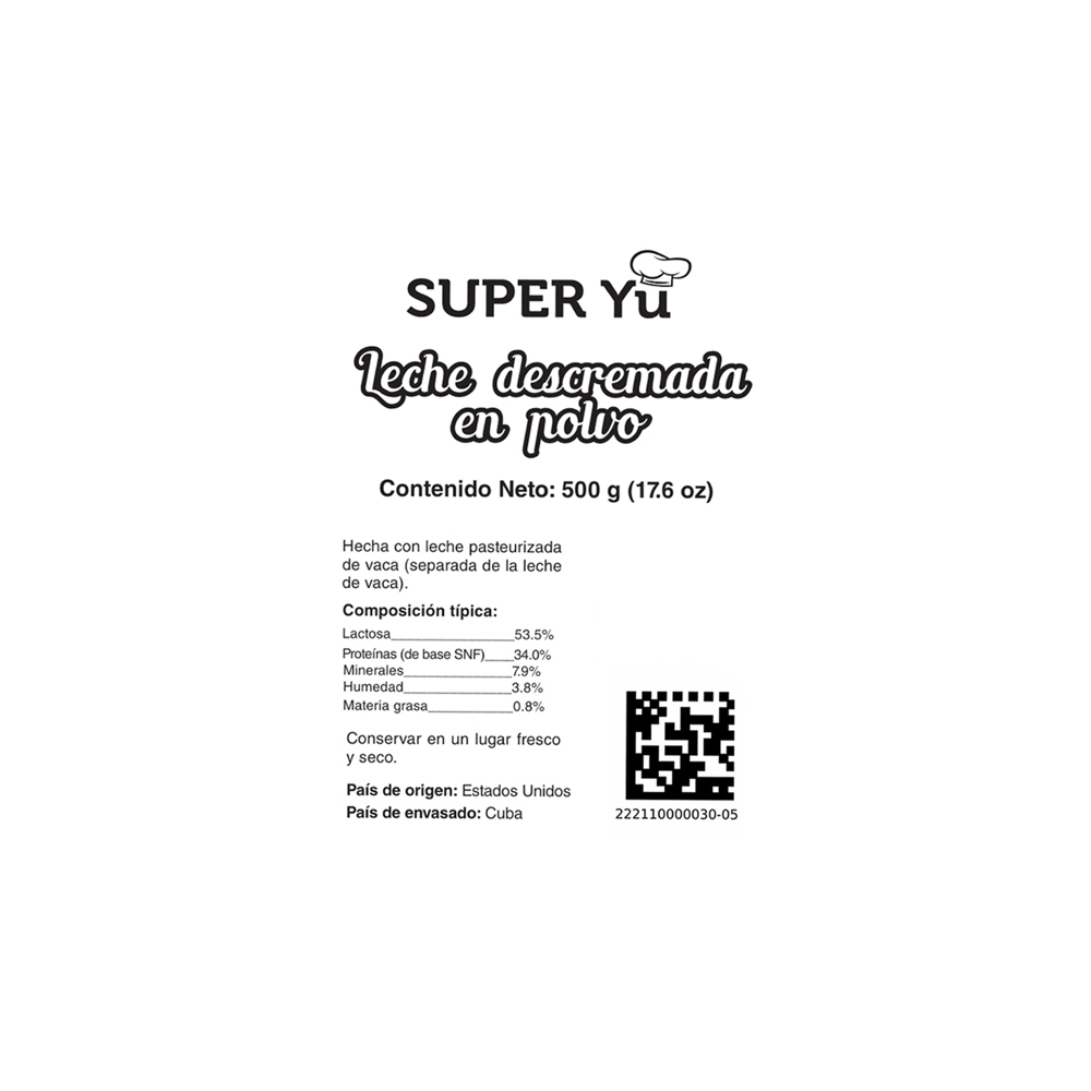 Leche en polvo descremada Super Yu (500 g / 1.1 lb) - Miniatura 3