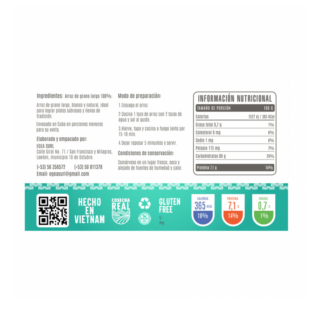 Arroz de grano largo Cosecha Real (5 x 1 kg / 2.2 lb) - Miniatura 2