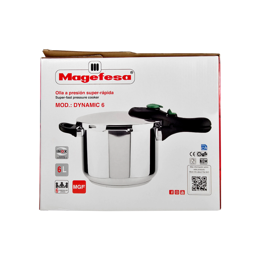 Olla a presión súper rápida de 6 L Dynamic Magefesa - Miniatura 3