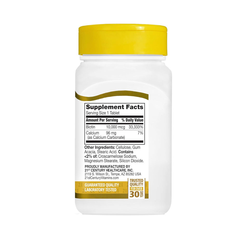 Biotina 10000 mcg 21st Century (120 tabletas) - Miniatura 2