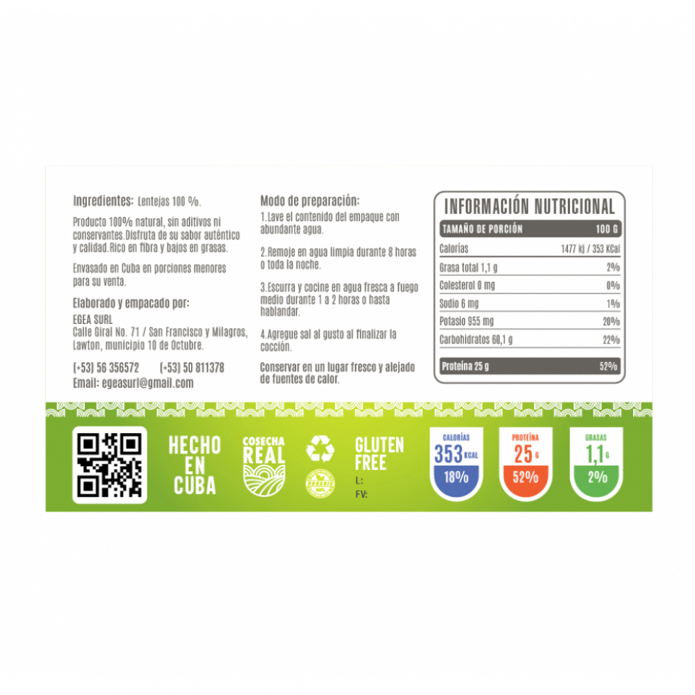 Lentejas Cosecha Real (8 x 500 g / 1.1 lb) - Miniatura 3