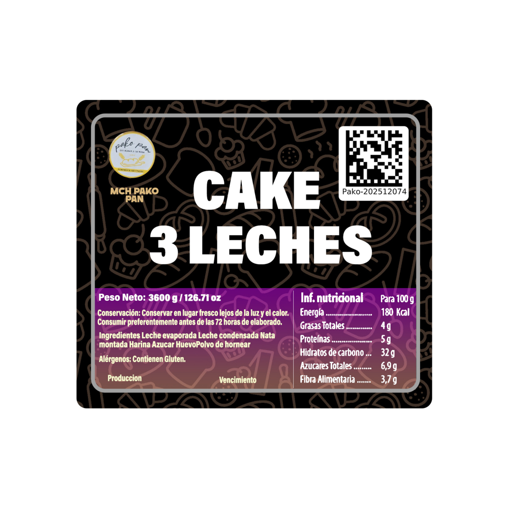 Cake 3 leches MCH-PakoPan (15 Comensales) - Miniatura 3