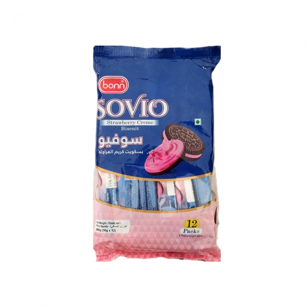 Galleta de crema de fresa Sovio (360 g / 12.69 oz) - Miniatura 4