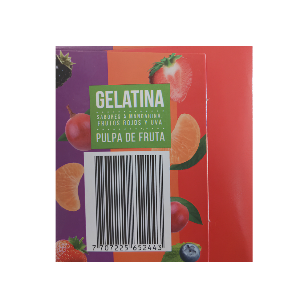 Gelatina sabor mandarina, frutos rojos y uva Boom (120 g / 4.23 oz) - Miniatura 4