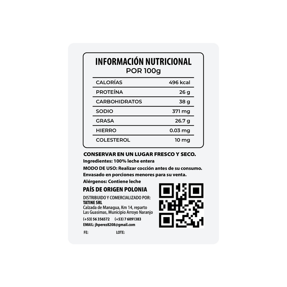 Leche entera en polvo Campo Vivo (500 g / 1.1 lb) - Miniatura 4