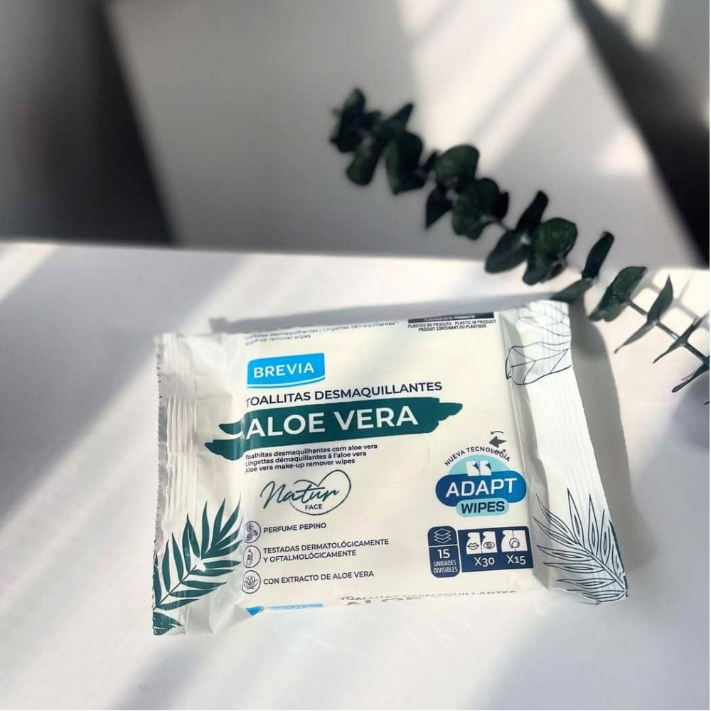 Toallitas húmedas desmaquillantes aloe vera Brevia (15 U) - Miniatura 4