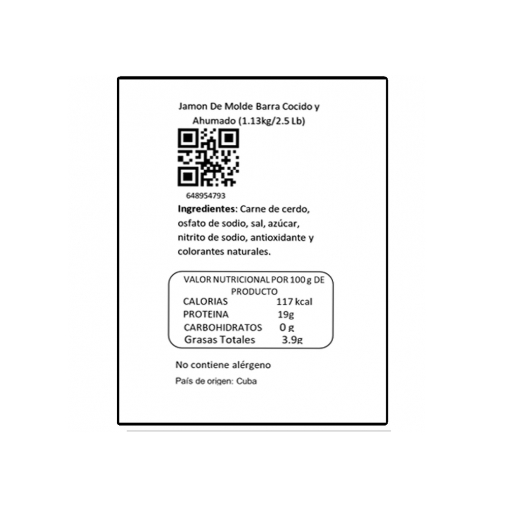 Jamón de molde barra especial cocido y ahumado Y&D Ricos (1.13 kg / 2.5 lb) - Miniatura 4