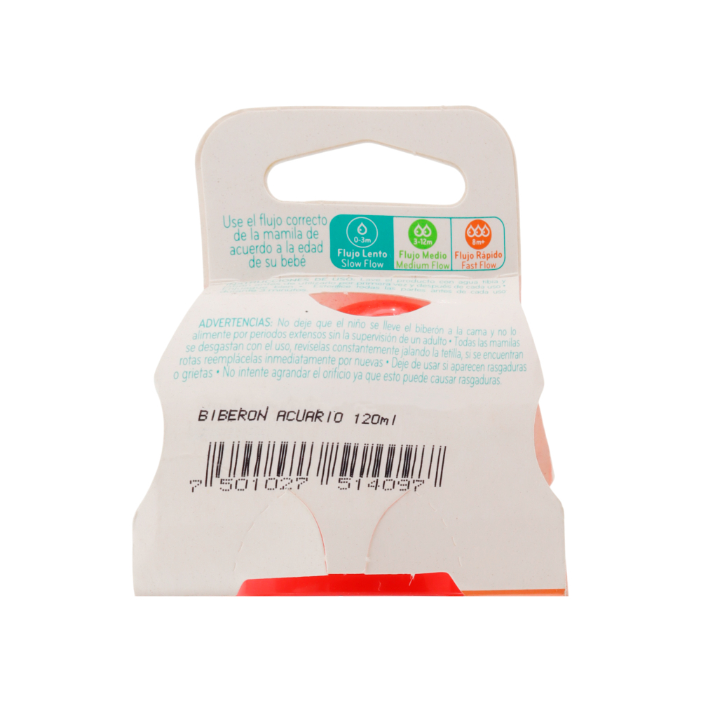 Biberón verde con estampado de acuario Evenflo (120 ml) - Miniatura 3