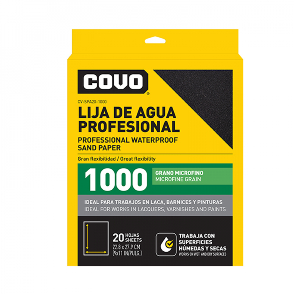 Set de 20 lijas de agua profesional grano 1000 Covo - Miniatura 3