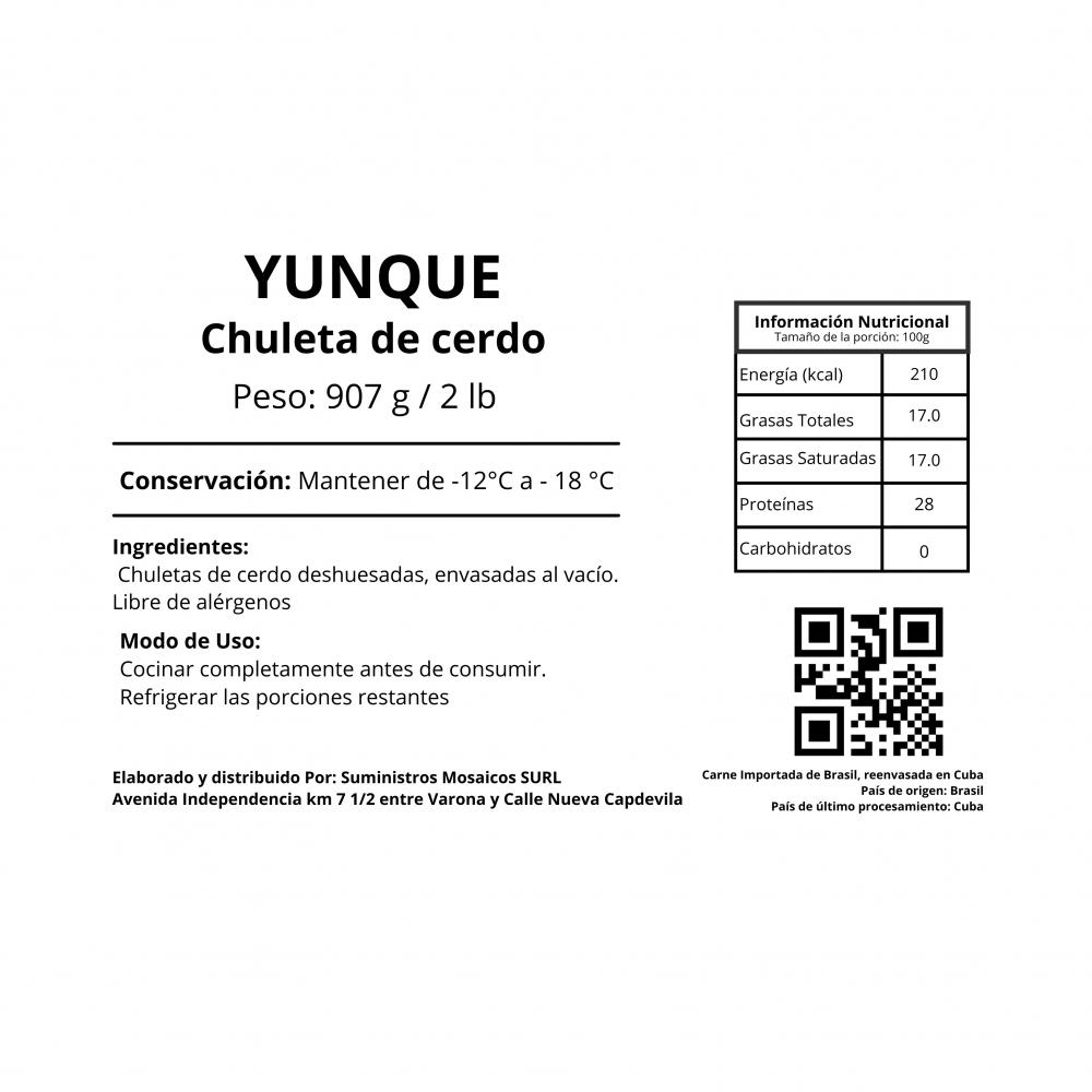 Chuleta de cerdo Yunque (907 g / 2 lb) - Miniatura 2