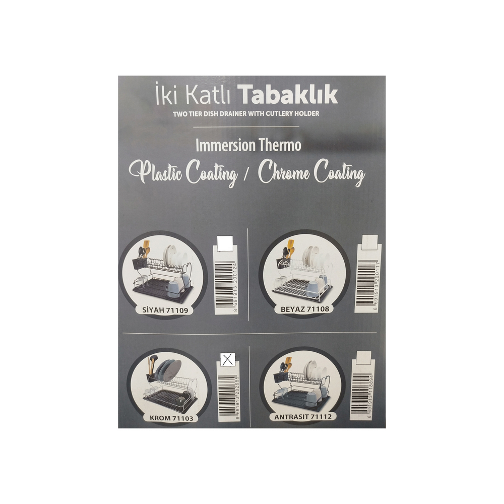 Escurridor de platos de dos niveles con porta cubiertos Perilla - Miniatura 2