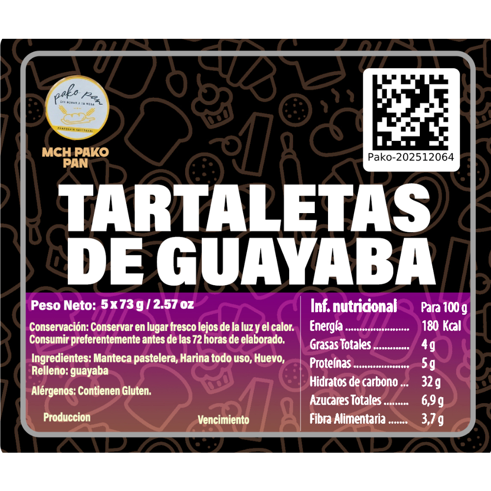 Tartaletas de Guayaba MCH-PakoPan (5 x 73 g / 2.57 oz) - Miniatura 2