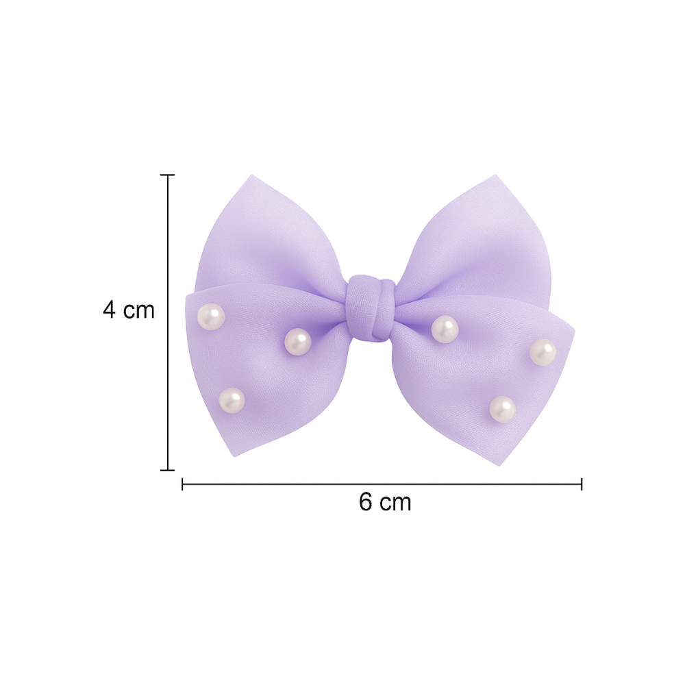 Lazos color morado con adorno de perlas Shein (2 U) - Miniatura 2