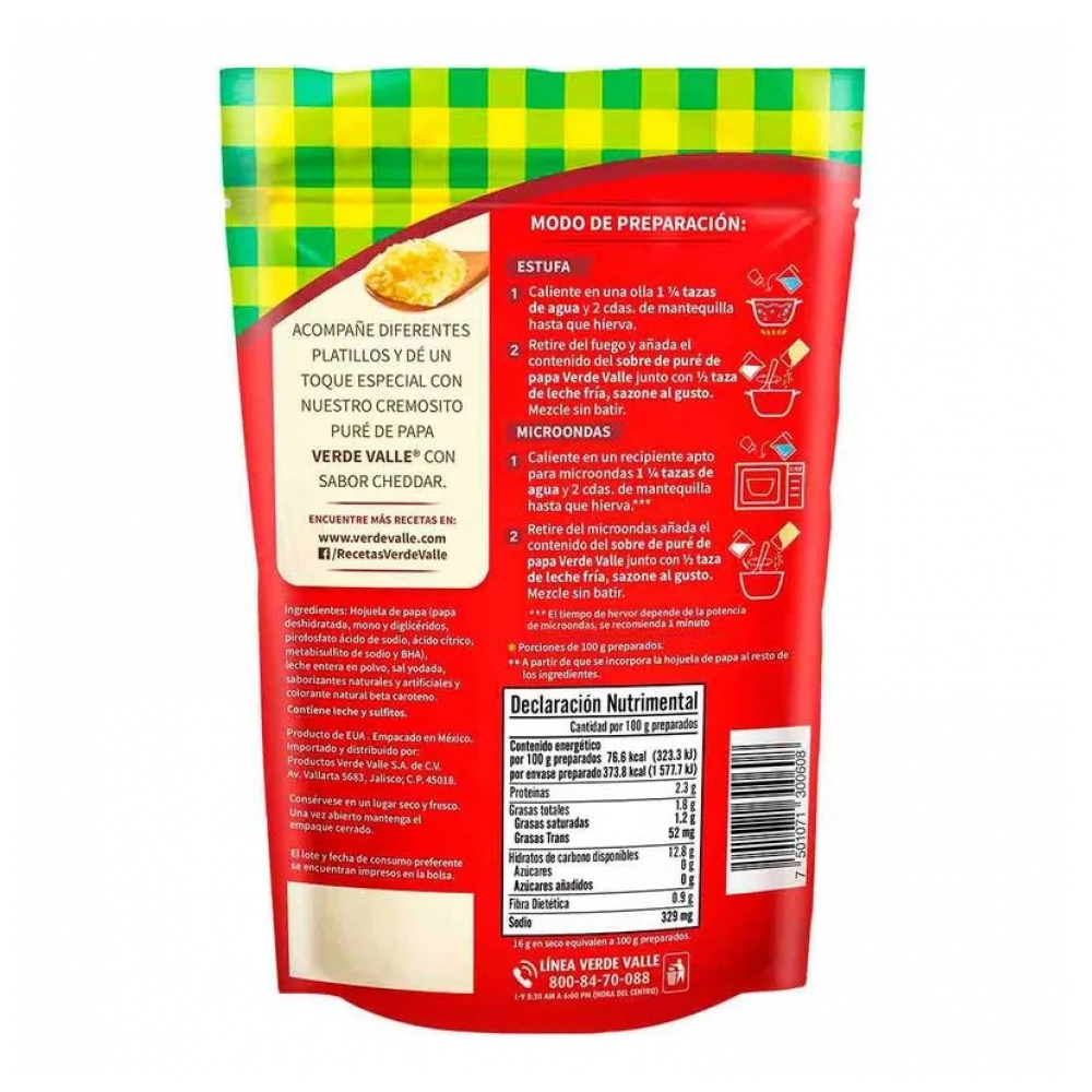 Pure de papá con sabor a queso Verde Valle (80 g / 2.82 oz) - Miniatura 3